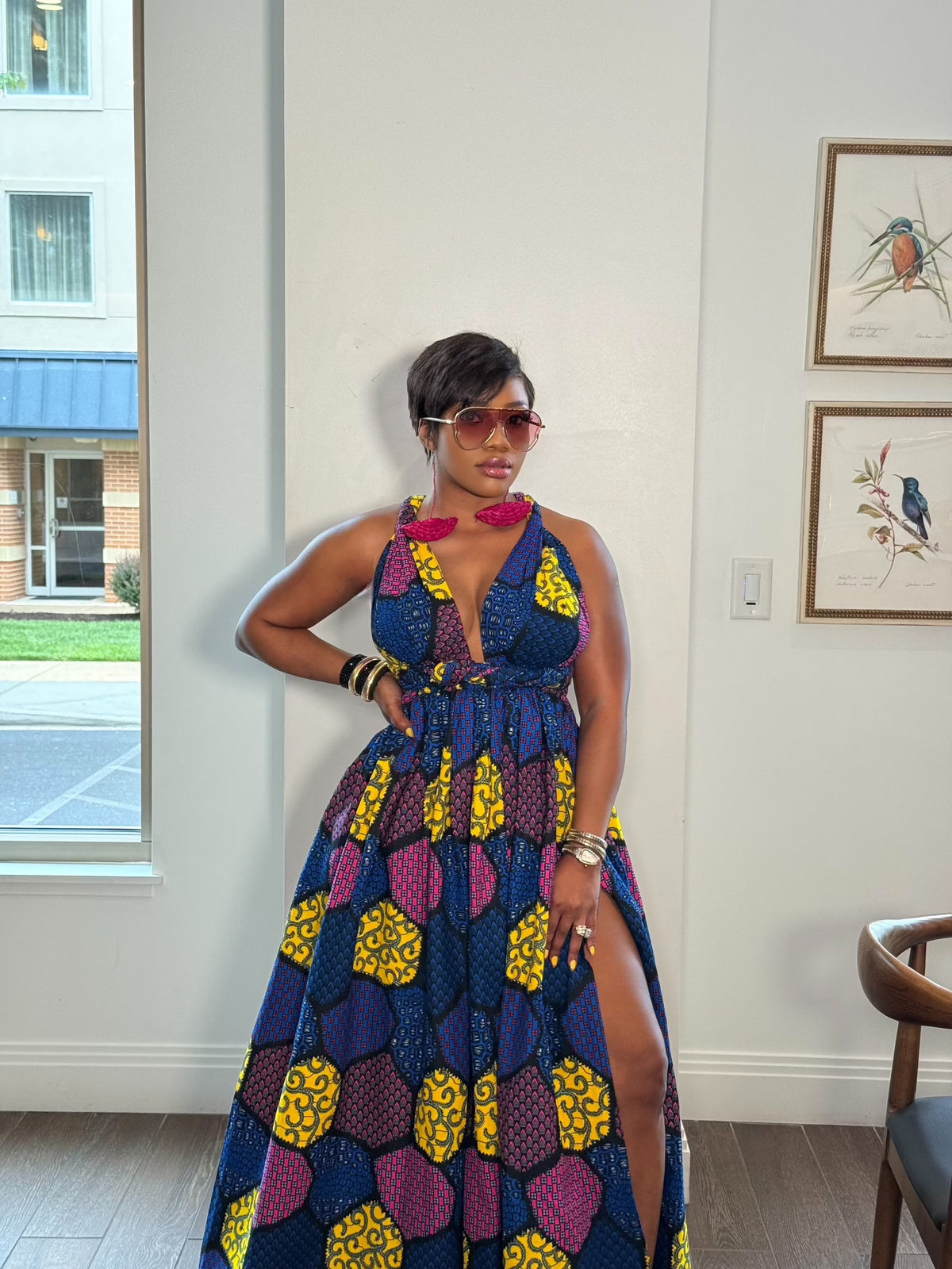 ankara maxi dresses with slits Destiny 3 Way Slit Ankara Dress